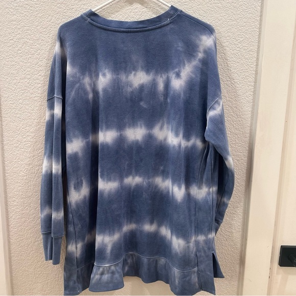 Blue Tie-Dye Striped Oversized Sweatshirt size L - Picture 3 of 4